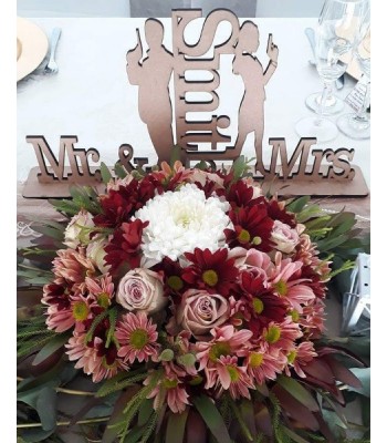 Mr & Mrs Surname Sign with Man & Woman